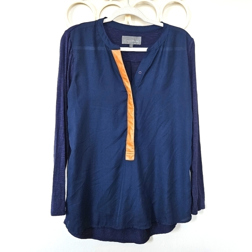 Sunday in Brooklyn blue long sleeve top size XS